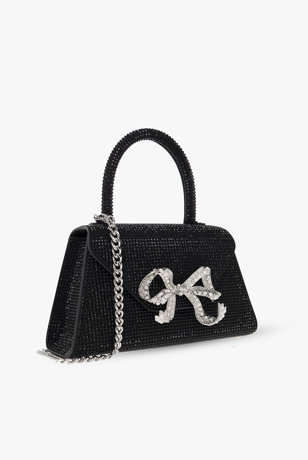 Black 'Bow Mini' shoulder bag Flat Self Portrait